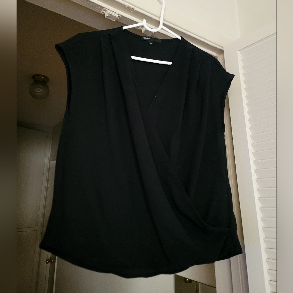 Gibson Black V-Neck Blouse